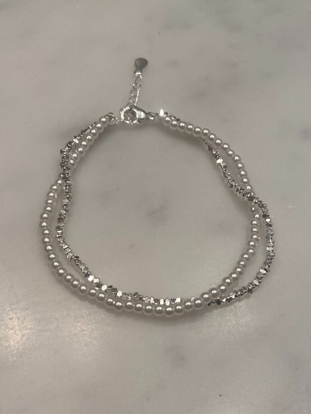 Silver and Pearl Bracelet